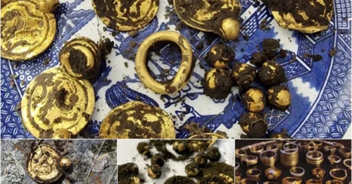A man used a metal detector to discover 9 pendants, 3 rings and 10 gold pearls dating back to around 500 AD