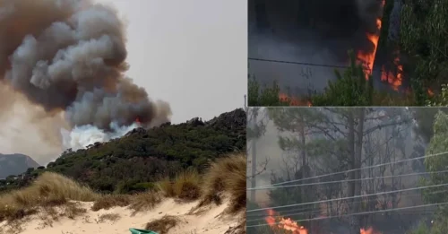 Turistas y residentes españoles se ven obligados a evacuar tras un incendio forestal cerca de un balneario