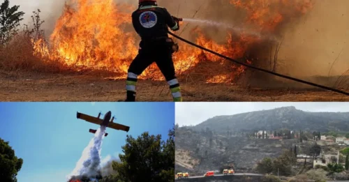 Una persona muere en Grecia, el Vesubio está cerrado a los turistas en Italia y los viñedos se convierten en cenizas en Francia mientras los incendios forestales arrasan Europa.