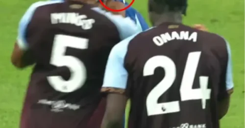 Mason Greenwood 'SPAT' en Amadou Onana desató una furiosa pelea con Tyrone Mings en un amistoso contra Aston Villa