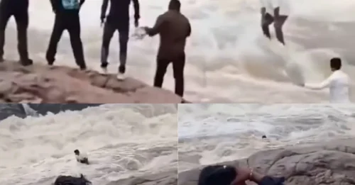 Momento de terror: YouTuber es arrastrado por una cascada tras posar para un video con dron