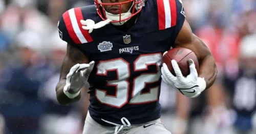 Rookie TreVeyon Henderson of the New England Patriots is losing 