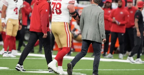 The 49ers have just lost a key OFFENSIVE pillar due to a SERIOUS ankle injury requiring multiple weeks of SIDELINE time.