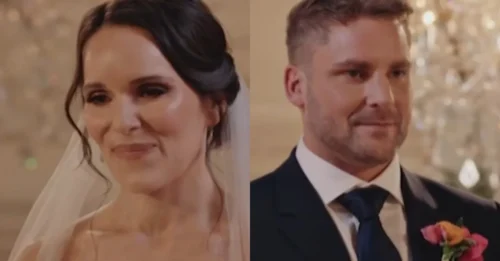CAN'T GO ON! The moment the 'Married At First Sight' bride bursts into tears and turns her back, freezing the entire wedding!