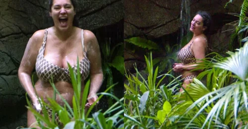 FIRST CHALLENGE, CONQUERED! Kelly Brook 'Smashes the Rules,' Rewards Herself with a Sizzling Shower in the Middle of the Jungle!