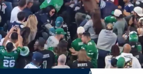 NO LONGER JUST ABOUT FOOTBALL! “They Ripped His Shirt Off!” — Eagles–Cowboys Showdown Explodes Into Chaos as Shocking Brawl Video Leaves Fans Stunned!