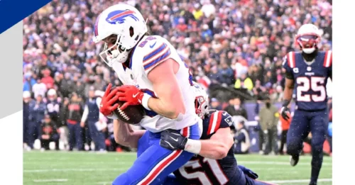 BOMBSHELL: Bills' newest Girl Dad caps off milestone week with epic TD celebration vs. Patriots