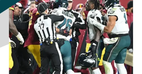 'Not worth it': Wild brawl and three ejections spoil Eagles' NFC East title win