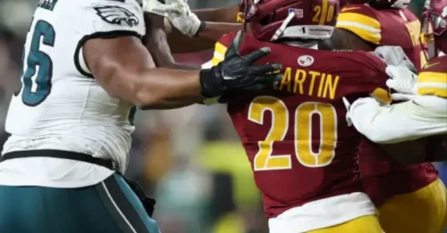 Eagles OL Tyler Steen Called Philly ‘Legend’ After Wild Fight Against Commanders