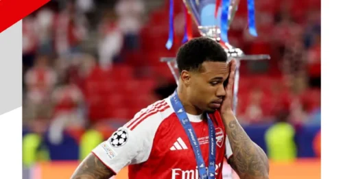 BOMBSHELL IN NORTH LONDON! Gabriel breaks silence after Champions League final as Arsenal fans reveal reaction to penalty miss